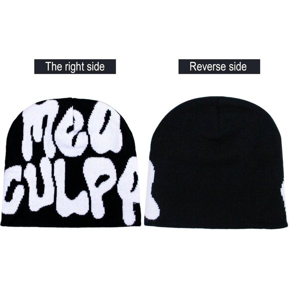 HYOUT Crochet Beanie Hats Winter‎ Skull Caps, Mea Beanies Culpa - Size OS - Picture 3 of 7